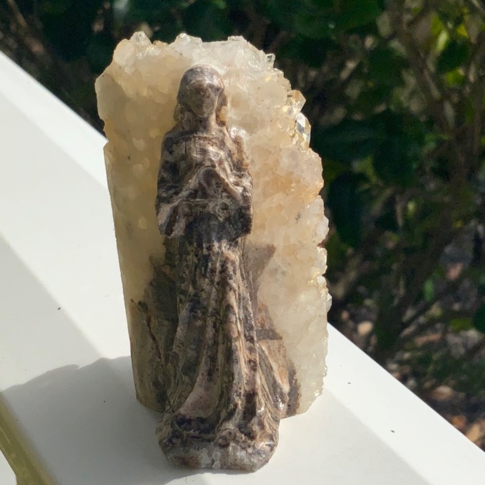 QUARTZ CRYSTAL CLUSTER HAND CARVED ANGEL